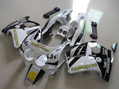 1988-1989 Honda CBR250RR MC19 Motorcycle Fairings - White Yellow Glossy Black Hannspree