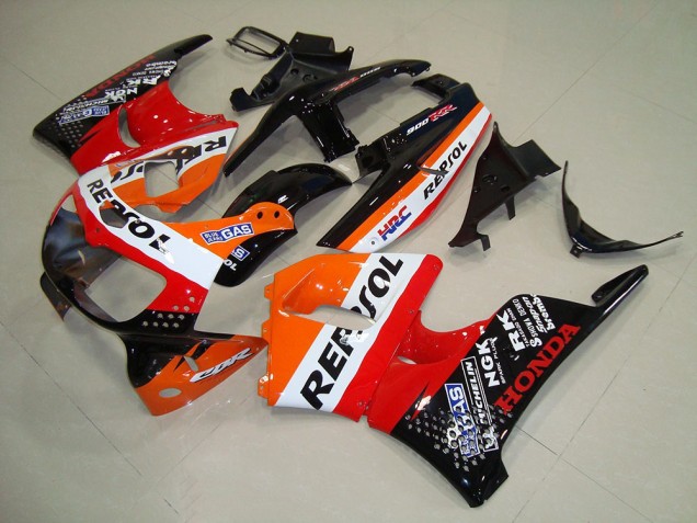1994-1995 Honda CBR900RR 893 Motorcycle Fairings - Orange White Red Glossy Black HRC Repsol