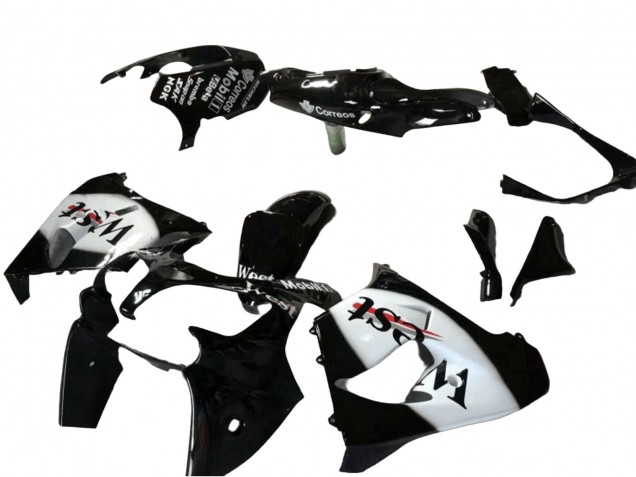 2000-2001 Kawasaki ZX9R Motorcycle Fairing - Glossy Black White West