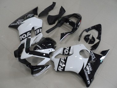 2001-2003 Honda CBR600 F4i Motorcycle Fairings - White Glossy Black Repsol