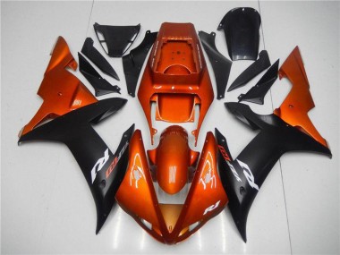 2002-2003 Yamaha YZF R1 Motorcycle Fairings - Orange Matte Black