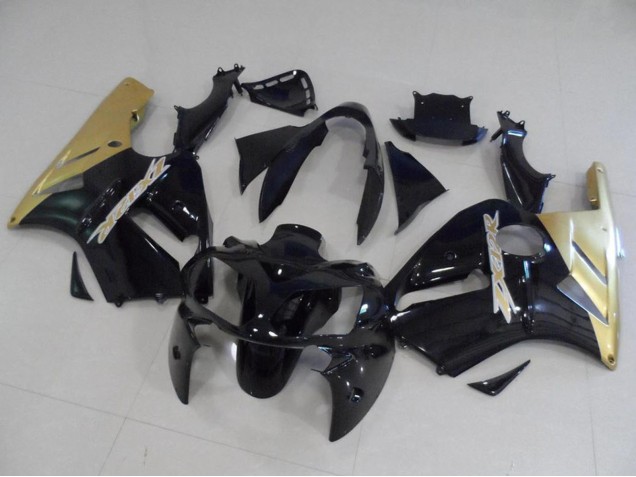 2002-2006 Kawasaki ZX12R Motorcycle Fairing Kits - Glossy Black Gold