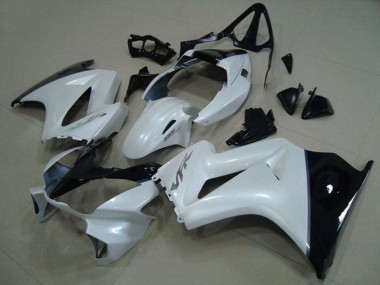 2002-2013 Honda VFR 800 Motorcycle Fairings - White Glossy Black Silver Decal
