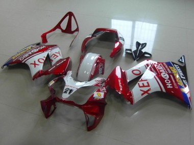 2002-2013 Honda VFR 800 Motorcycle Fairings - White Red Blue Xerox 21