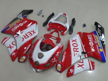 2003-2004 Ducati 999 Motorcycle Fairings - White Red Blue Glossy Black Xerox OEM Style