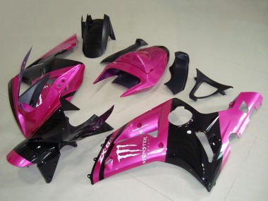 2003-2004 Kawasaki ZX6R Motorcycle Fairings - Pink Black White Monster