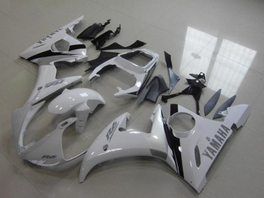 2003-2004 Yamaha YZF R6 Motorcycle Fairing Kits - White Glossy Black