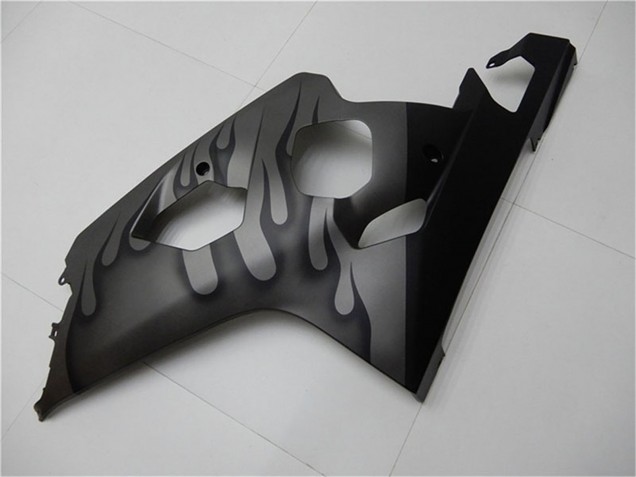 2004-2005 Suzuki GSXR 600/750 Motorcycle Fairings - Grey Black Flame