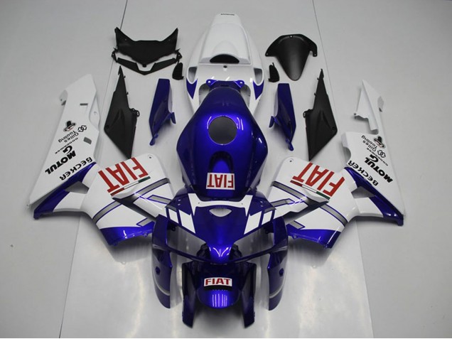 2005-2006 Honda CBR600RR Motorcycle Fairings - White Blue Red Fiat