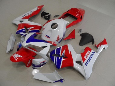 2005-2006 Honda CBR600RR Motorcycle Fairings - White Red Blue Motul HRC