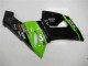 2005-2006 Kawasaki ZX6R Motorcycle Fairings - Green Glossy Black Elf