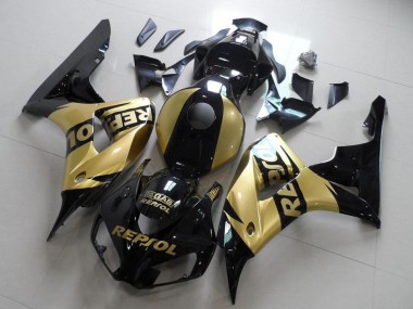 2006-2007 Honda CBR1000RR Motorcycle Fairings - Glossy Black Gold Repsol
