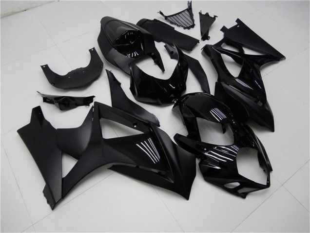 2007-2008 Suzuki GSXR 1000 Motorcycle Fairings - Glossy Black Matte Black No Decal