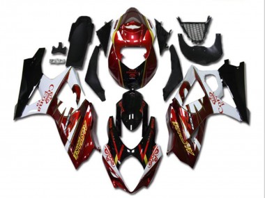 2007-2008 Suzuki GSXR 1000 Motorcycle Fairings - Red White Black Corona