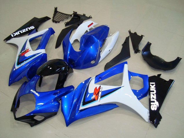 2007-2008 Suzuki GSXR 1000 Motorcycle Fairing - White Blue Black OEM Style