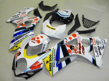 2007-2008 Suzuki GSXR 1000 Motorcycle Fairings - White Red Yellow Blue Black Pepe Phone