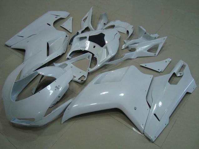 2007-2014 Ducati 848 1098 1198 Motorcycle Fairings - Glossy White