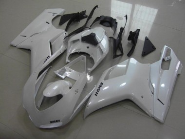2007-2014 Ducati 1198 Motorcycle Fairings - Glossy White