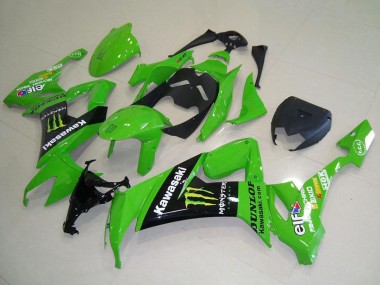 2008-2010 Kawasaki ZX10R Motorcycle Fairings - Green Glossy Black Yellow Monster