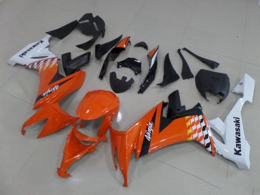 2008-2010 Kawasaki ZX10R Motorcycle Fairings - White Orange Black