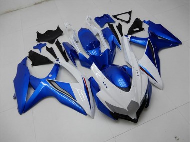 2008-2010 Suzuki GSXR 600/750 Motorcycle Fairings - White Blue