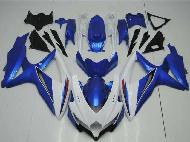2008-2010 Suzuki GSXR 600/750 Motorcycle Fairings - White Blue