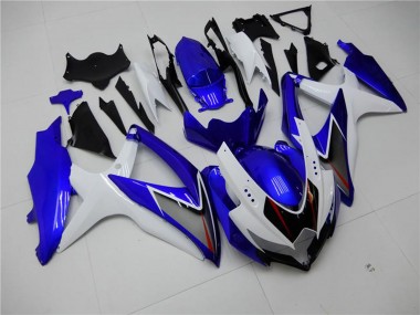 2008-2010 Suzuki GSXR 600/750 Motorcycle Fairings - White Blue Black Red Line