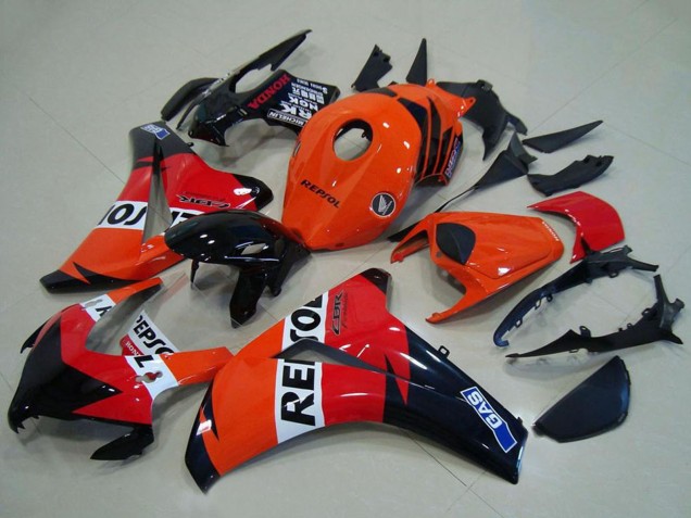 2008-2011 Honda CBR1000RR Abs Fairings - Orange White Red Glossy Black Repsol