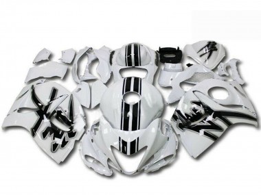 2008-2020 Suzuki GSXR 1300 Hayabusa Motorcycle Fairings - Pearl White Black