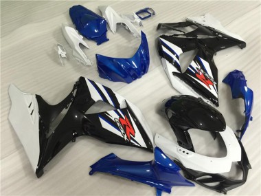 2009-2016 Suzuki GSXR 1000 Full Motorcycle Fairing Kits - White Blue Black