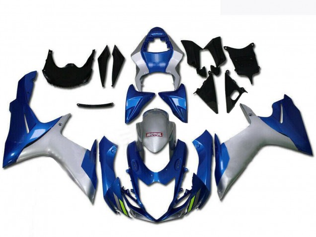 2011-2024 Suzuki GSXR 600/750 Motorcycle Fairings - Silver Blue