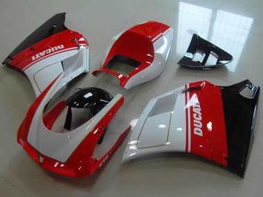1993-2005 Ducati 916 Motorcycle Fairings - White Red Glossy Black
