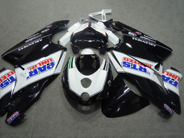 2003-2004 Ducati 749 999 Motorcycle Fairings - White Glossy Black Parts Unlimited