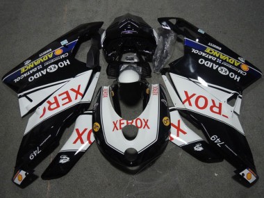 2005-2006 Ducati 749 Motorcycle Fairings - White Glossy Black Red Xerox