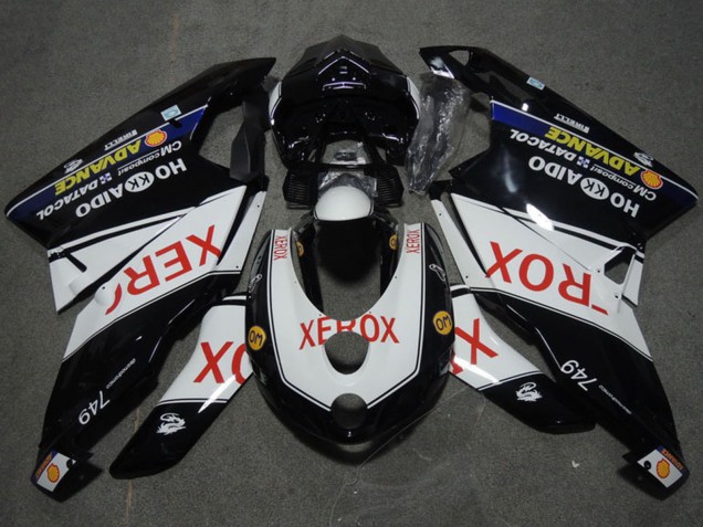 2005-2006 Ducati 749 Motorcycle Fairings - White Glossy Black Red Xerox