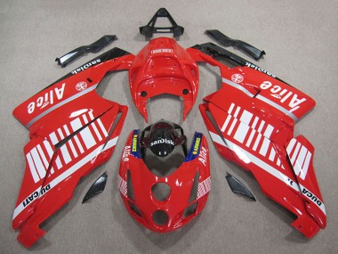 2005-2006 Ducati 749 999 Motorcycle Fairings - Red White Glossy Black Alice Sandisk