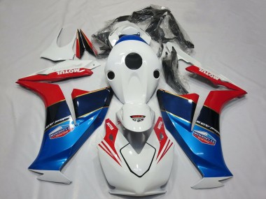 2012-2016 Honda CBR1000RR Motorcycle Fairings - White Red Blue Motul