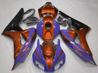 2006-2007 Honda CBR1000RR Motorcycle Fairings - Orange Blue Matte Black