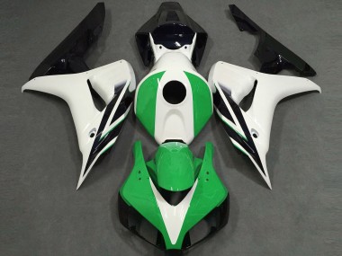 2006-2007 Honda CBR1000RR Motorcycle Fairings - White Green Glossy Black