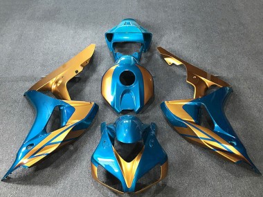 2006-2007 Honda CBR1000RR Motorcycle Fairings - Light Blue Gold