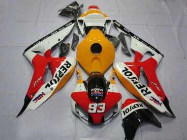 2006-2007 Honda CBR1000RR Motorcycle Fairings - Orange White Red Glossy Black Repsol HRC 93