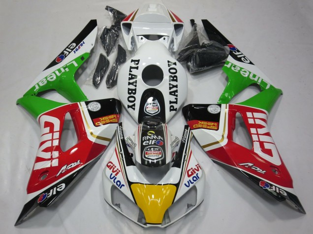 2006-2007 Honda CBR1000RR Motorcycle Fairings - White Red Green Yellow Black Givi PlayBoy