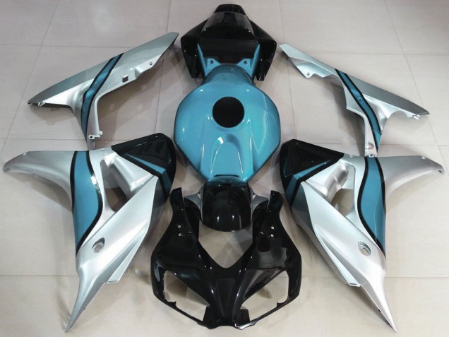 2006-2007 Honda CBR1000RR Motorcycle Fairings - Silver Light Blue Glossy Black