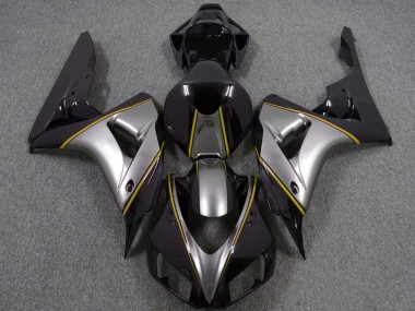 2006-2007 Honda CBR1000RR Motorcycle Fairings - Silver Yellow Glossy Black Pinstripe