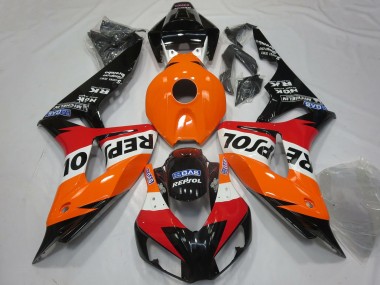 2006-2007 Honda CBR1000RR Motorcycle Fairings - Orange White Red Glossy Black Repsol
