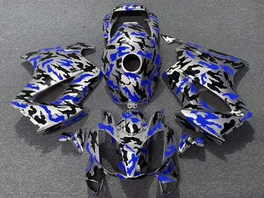 2002-2013 Honda VFR 800 Motorcycle Fairings - Blue Camouflage