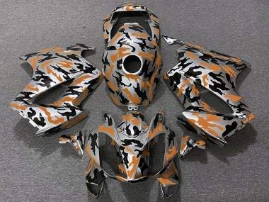 2002-2013 Honda VFR 800 Motorcycle Fairings - Orange Camouflage
