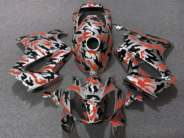 2002-2013 Honda VFR 800 Motorcycle Fairings - Red Camouflage
