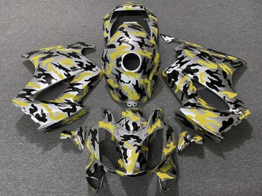 2002-2013 Honda VFR 800 Motorcycle Fairings - Yellow Camouflage