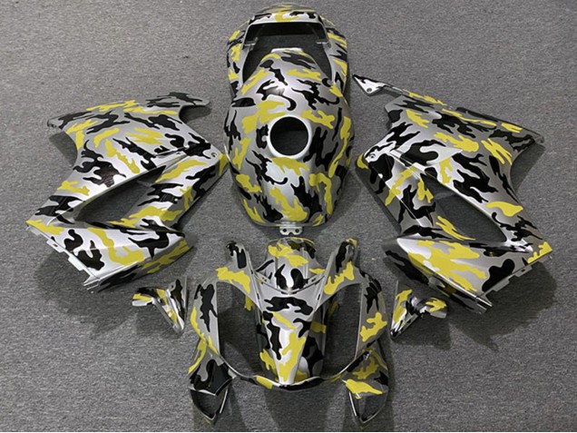 2002-2013 Honda VFR 800 Motorcycle Fairings - Yellow Camouflage